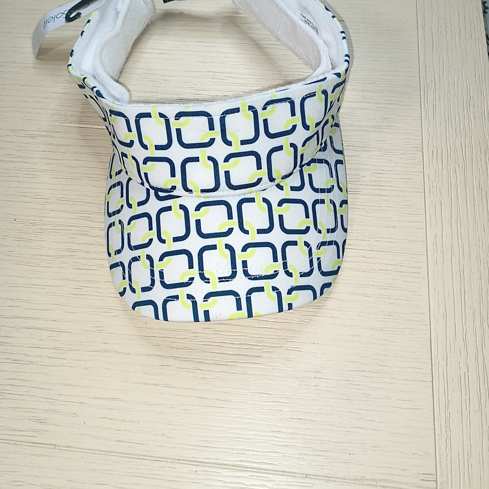 Stylish Navy and Lime Patterned Women's Visor